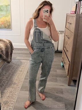 We the Free Acid-Wash Denim Overalls